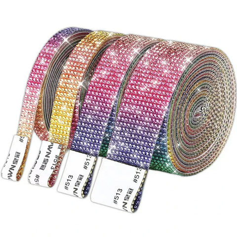 Self-adhesive rhinestone ribbon/collection