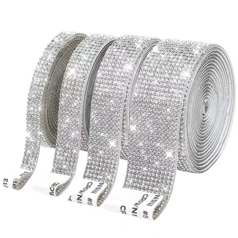 Self-adhesive rhinestone ribbon/collection