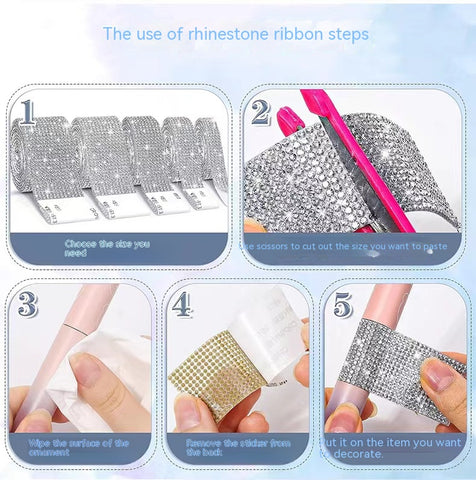 Self-adhesive rhinestone ribbon/collection