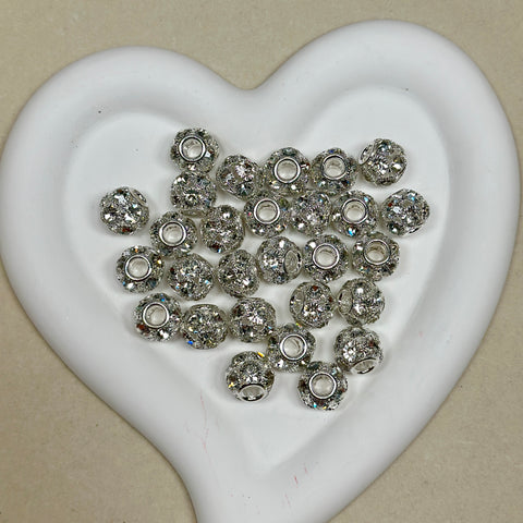 Silver Round diamond bead （14mm）