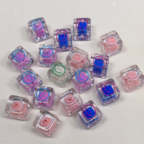 square logo transparent beads S002